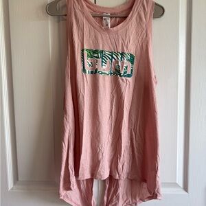 Pink Tank Burn Boot Camp, open tie back